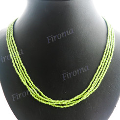 Glass Seed Beads 23" Lime Green Necklace
