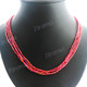 Glass Seed Beads 23" Peacock Red Necklace