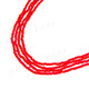 Glass Seed Beads 23" Peacock Red Necklace