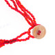Glass Seed Beads 23" Peacock Red Necklace