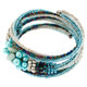 Seed Beads Green Aventurine 7" Peacock Beige Bangle Bracelet