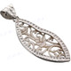 2 1/4" 925 Silver Mother Of Pearl Flowers Shell Pendant