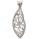 2 1/4" 925 Silver Mother Of Pearl Flowers Shell Pendant