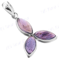 1 1/8" 925 Silver Amethystea Pendant