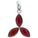 1 1/8" 925 Silver Red Garnetea Pendant