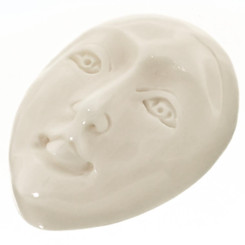 Cabochon Buffalo Bone Open Eyes Undrilled Face Goddess 1"(25mm) 2gr(10cts)