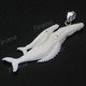 2 5/8" 925 Silver Buffalo Bone Carving Blue Pendant