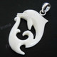 1 15/16" 925 Silver Buffalo Bone Dolphin Pendant