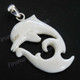 1 15/16" 925 Silver Buffalo Bone Dolphin Pendant