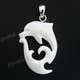1 15/16" 925 Silver Buffalo Bone Dolphin Pendant