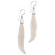 2 1/8" 925 Silver Buffalo Bone Feather French Wires Earrings