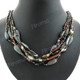 Seed Beads Mineral Chips Mop Chips 21" Peacock Bronze Necklace