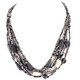 Mineral Chips Seed Beads Mop Chips 21" Black Necklace