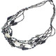 Mineral Chips Seed Beads Mop Chips 21" Black Necklace