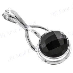 1 3/8" 925 Silver Onyx Pendant