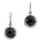 9/16" 925 Silver Onyx Round French Wires Earrings