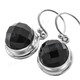 9/16" 925 Silver Onyx Round French Wires Earrings
