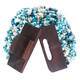 3mm Seed Beads Buckle 7" Turquoise Peacock Bracelet