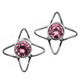 11/16" 925 Silver Pink Quartz Post Earrings