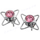 11/16" 925 Silver Pink Quartz Post Earrings