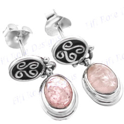 7/8" 925 Silver Tourmaline Post Earrings