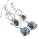 1 3/4" 925 Silver Blue Mabe Pearl Emerald French Wires Earrings