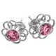 1/2" 925 Silver Pink Quartz us 6 Post Earrings