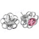 1/2" 925 Silver Pink Quartz us 6 Post Earrings