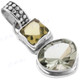 1 5/16" 925 Silver Green Amethyst Lemon Quartz Pendant