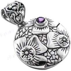 1 5/8" 925 Silver Amethyst Pendant