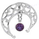 1" 925 Silver Amethyst Moon Pendant