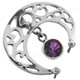 1" 925 Silver Amethyst Moon Pendant