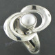 1" 925 Silver White Mabe Pearl Face us 5.5 Ring