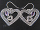 1 1/4" 925 Silver Amethyst Heart French Wires Earrings