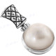 1 1/8" 925 Silver White Mabe Pearl Pendant