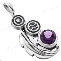 1 3/8" 925 Silver Amethyst Pendant