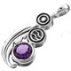 1 3/8" 925 Silver Amethyst Pendant