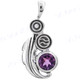 1 3/8" 925 Silver Amethyst Pendant