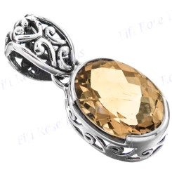 7/8" 925 Silver Citrine Pendant