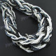 2mm Glass Seed Beads 21" Black Brown Necklace