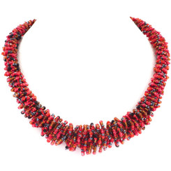 Seed Beads 24" Hematite Red Necklace Bead