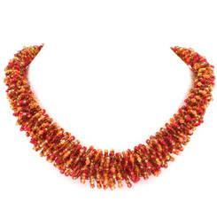 Seed Beads 21 1/2" Bronze Orange Necklace