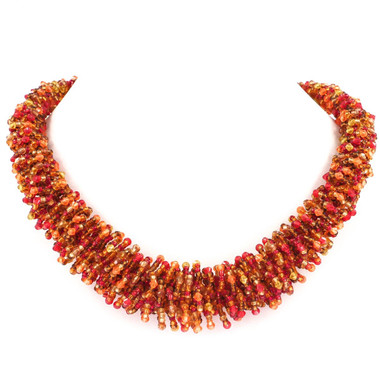Seed Beads 21 1/2" Bronze Orange Necklace