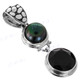 1 5/8" 925 Silver Onyx Freshwater Pendant