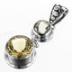 1 9/16" 925 Silver Green Amethyst Lemon Quartz Pendant