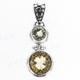 1 9/16" 925 Silver Green Amethyst Lemon Quartz Pendant