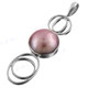 2 1/16" 925 Silver Pink Mabe Pearl Pendant