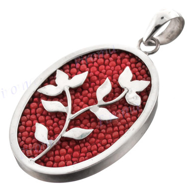 1 5/8" 925 Silver Manta Ray Leather Pendant
