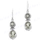 1" 925 Silver Green Amethyst French Wires Earrings