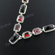 925 Silver Red Garnetea Onyxea 17 1/2" Hook Necklace